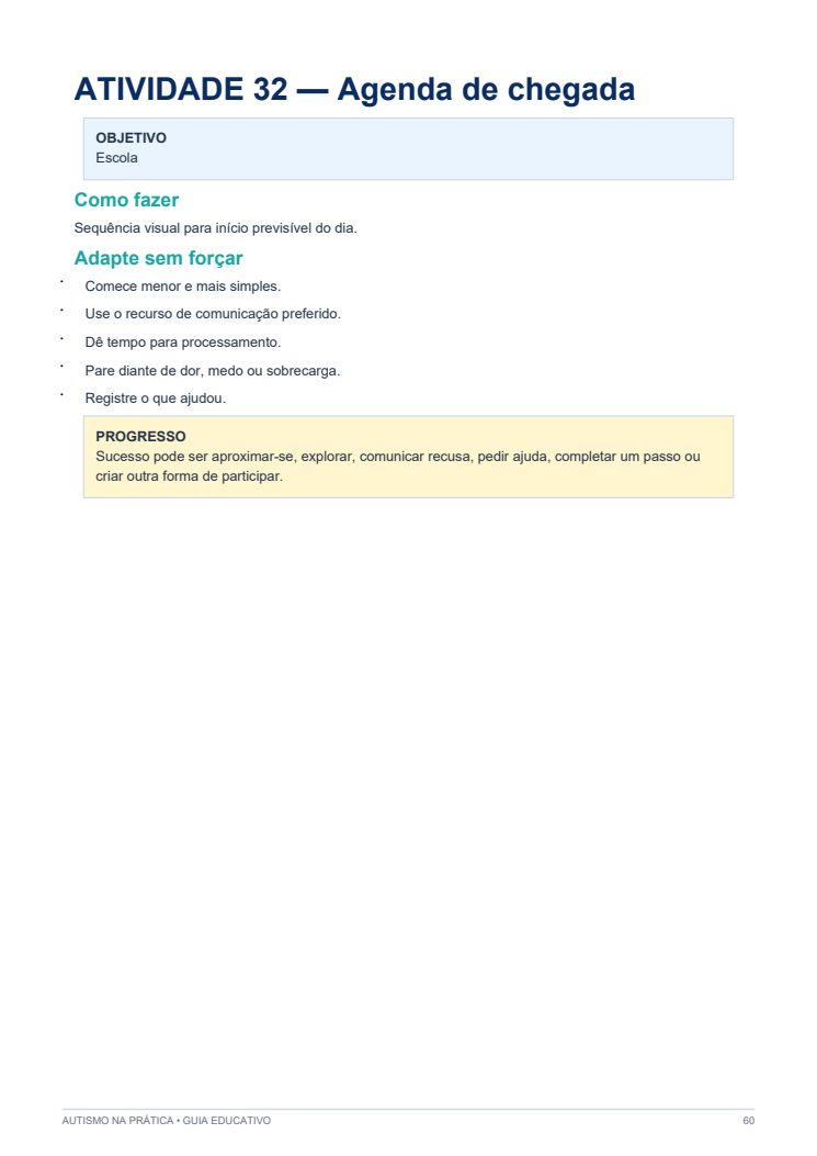 Atividade Agenda de chegada